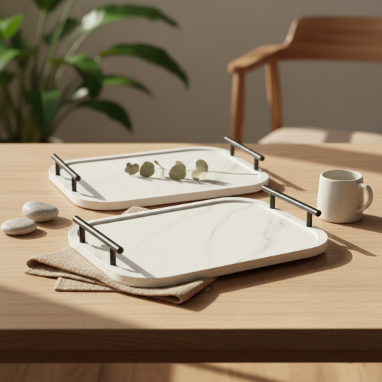 Wooden Tray Set 2 Pcs